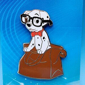 Disney PALM 101 Dalmatians Pup w/ Glasses & Bow Tie In Paper Bag Enamel Pin NEW